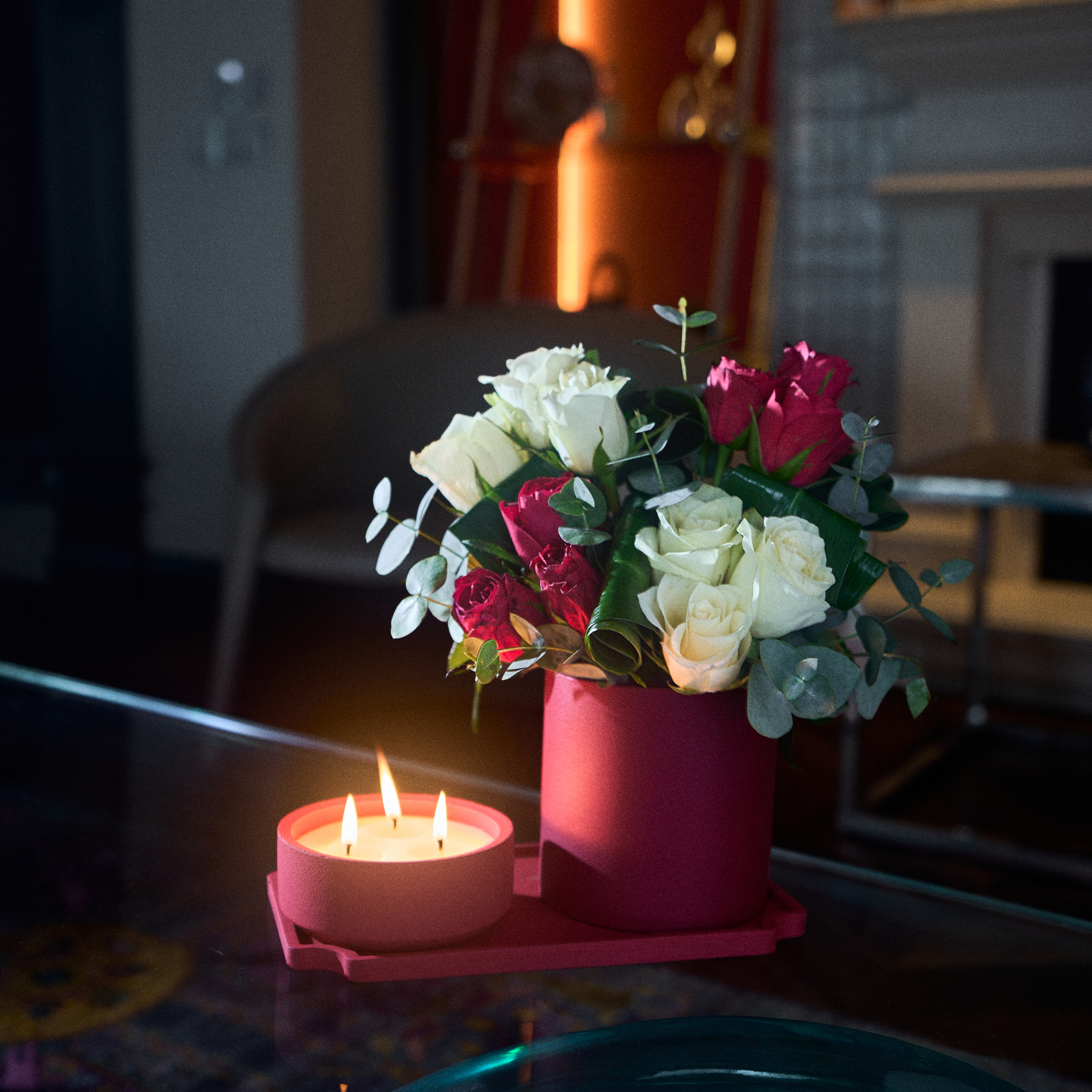 Red&White Roses and Candle Fantasy